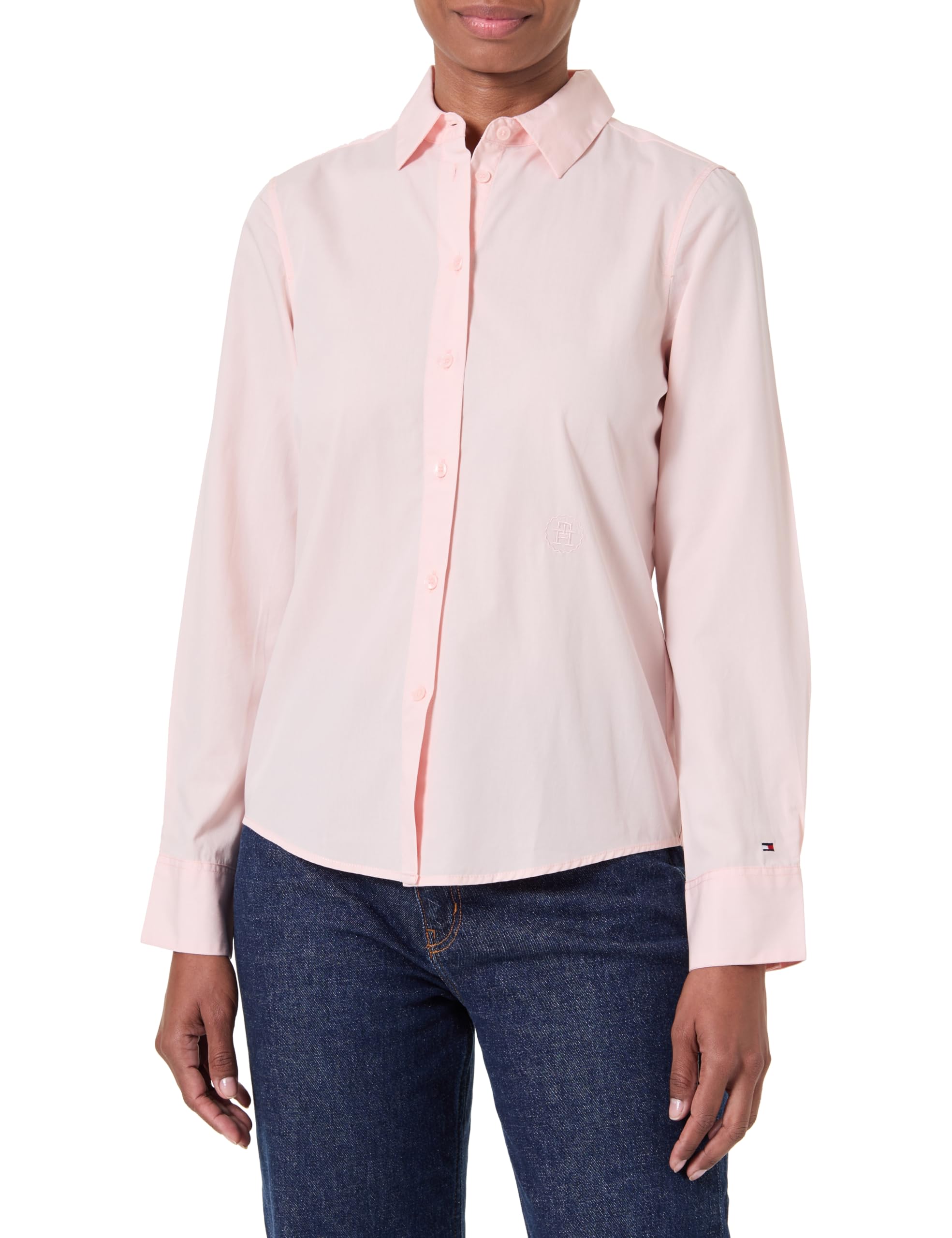 Tommy Hilfiger Women Blouse Regular Shirt, Pink (Whimsy Pink), 34