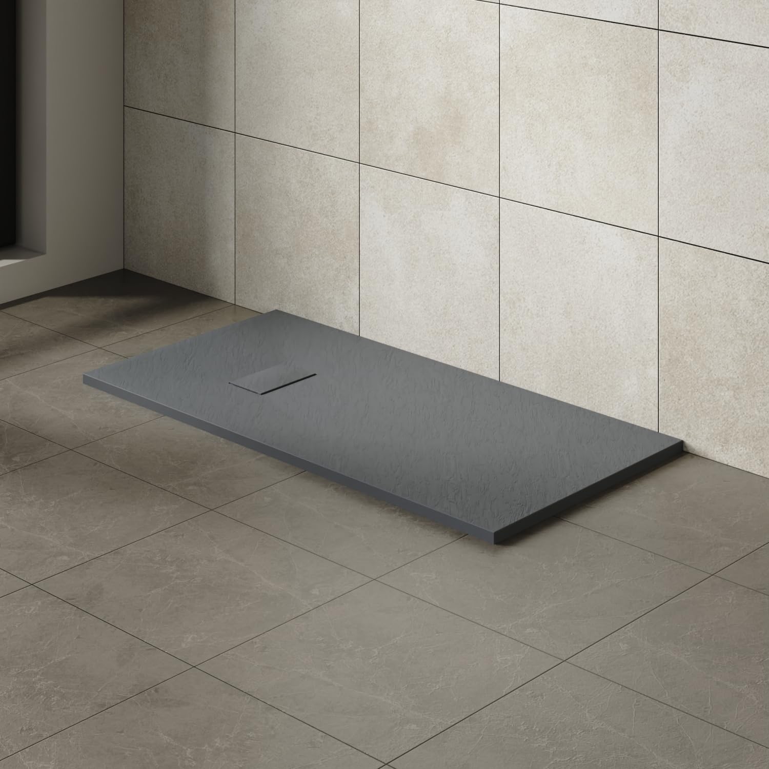 Aquariss Anthracite 1400X700mm Smc Anti Slip Shower Base Tray Rectangular For Shower Enclosure