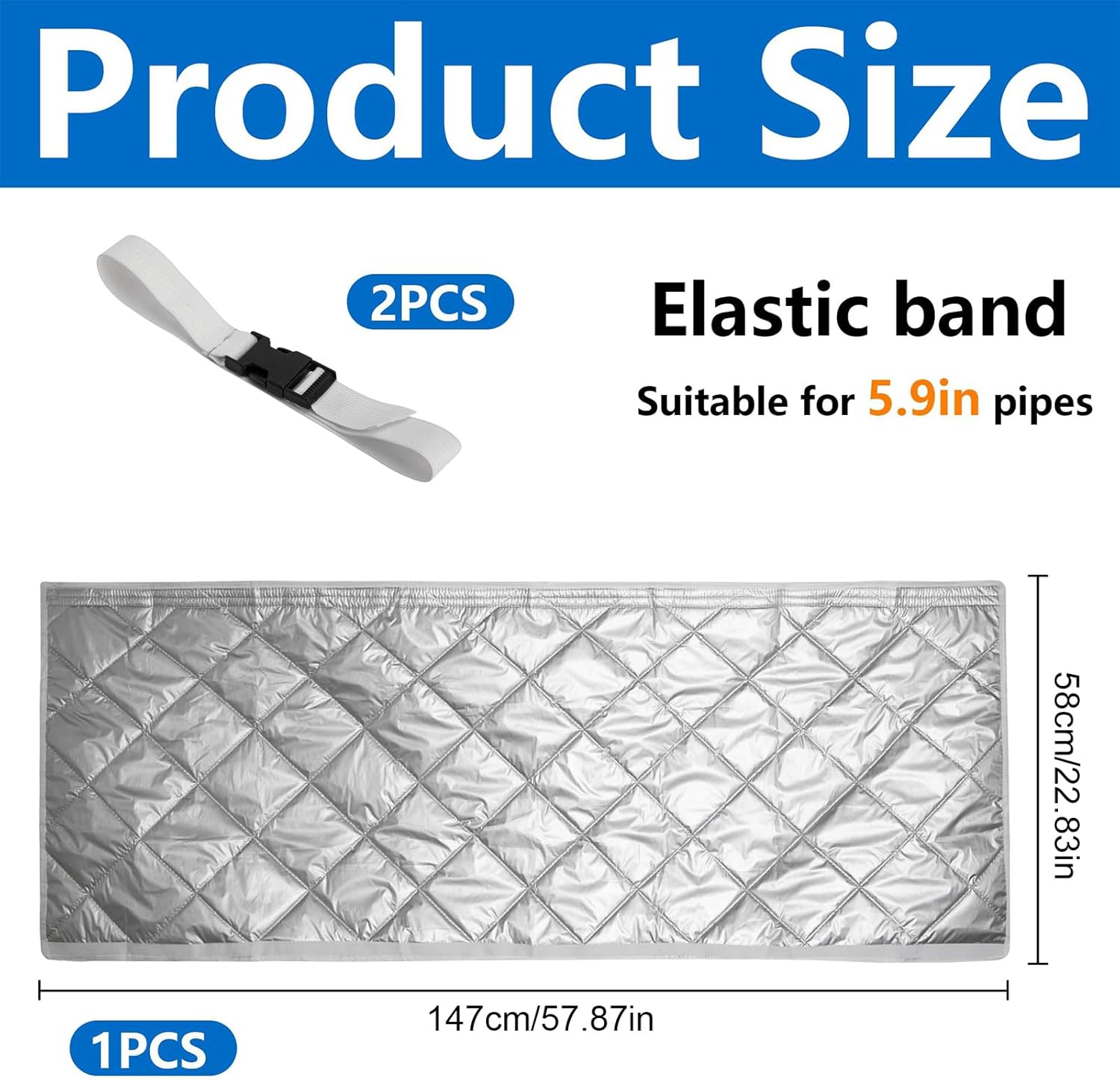 Air Conditioner Hose Wrap, Protective Dust Sleeve, Insulated Exhaust Duct Cover with 2 Adjustable Buckle Straps, Fabric Accessory with Easy Install Design, Home Supplies for Diameter Vent Window