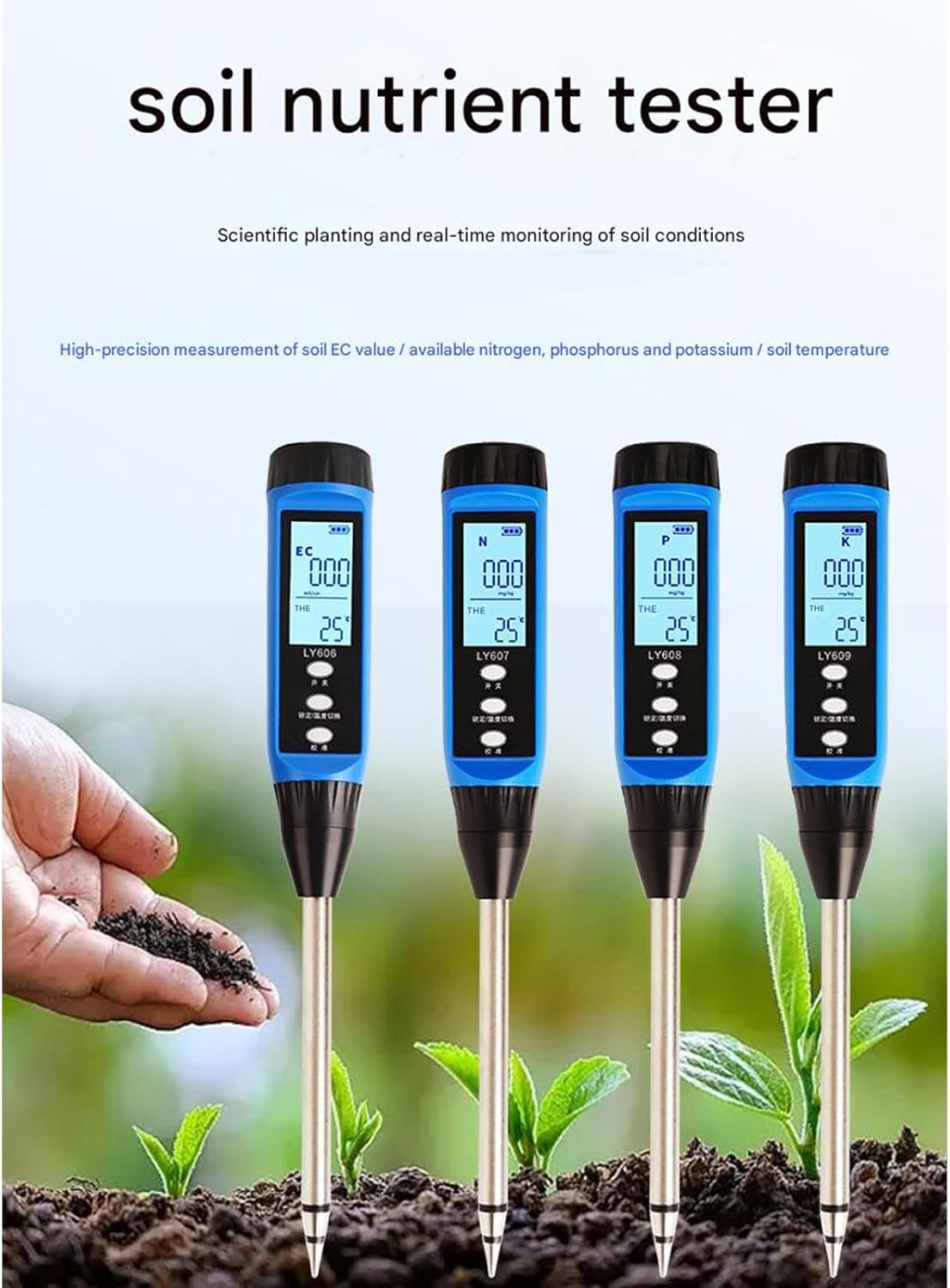 Durability Soil Testing Device Nutrient Tester for Rapid Detection of Fertilizers Content in Garden and Farm Quick Testing Set
