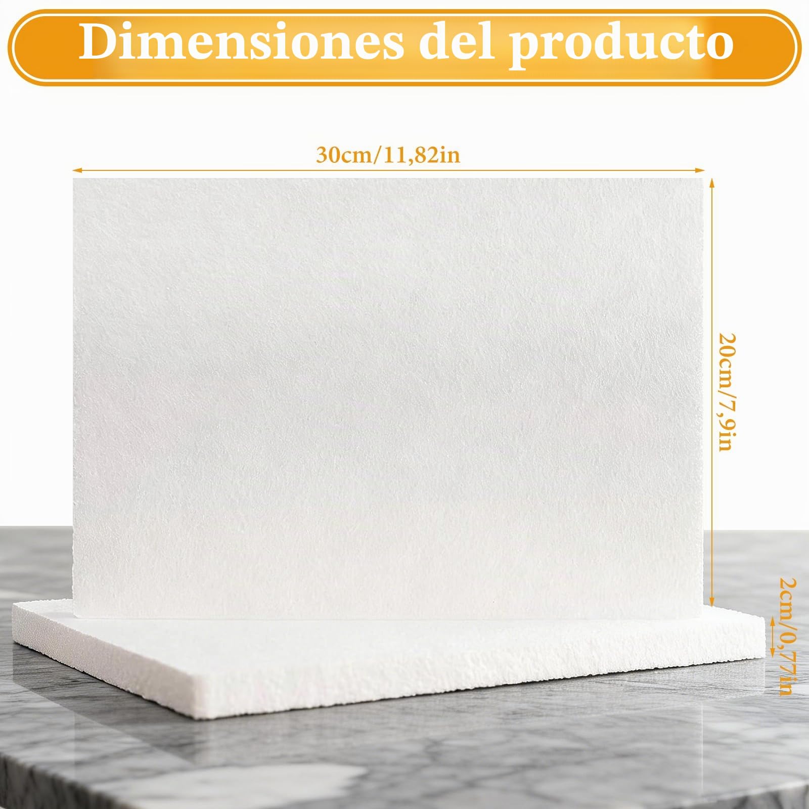 Pack de 8 Placas de Poliestireno Blanco 30 x 20 x 2 cm, Carton Pluma y Espuma para Manualidades, Porexpan de Facil Corte para Maquetas y Modelos