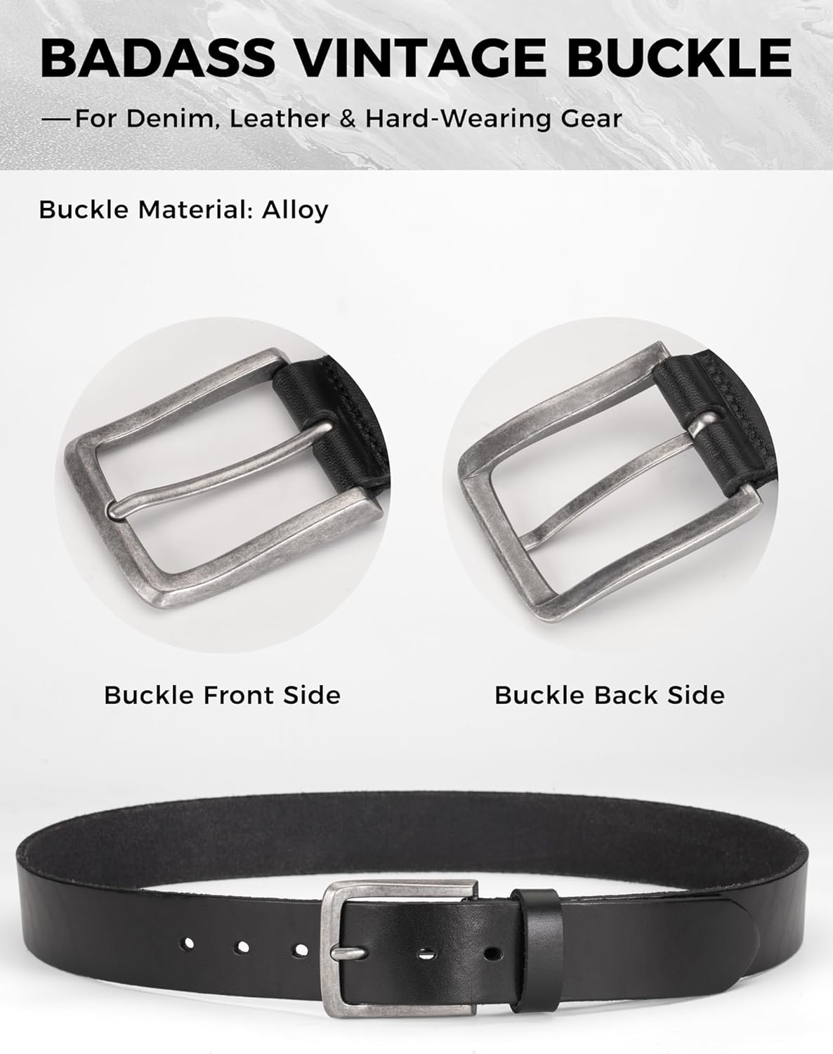 Thicken Full Grain Leather Mens Belt Heavy Duty Mens Work Belt Mens Belt High Hardness Buckle Packed In Gift Box