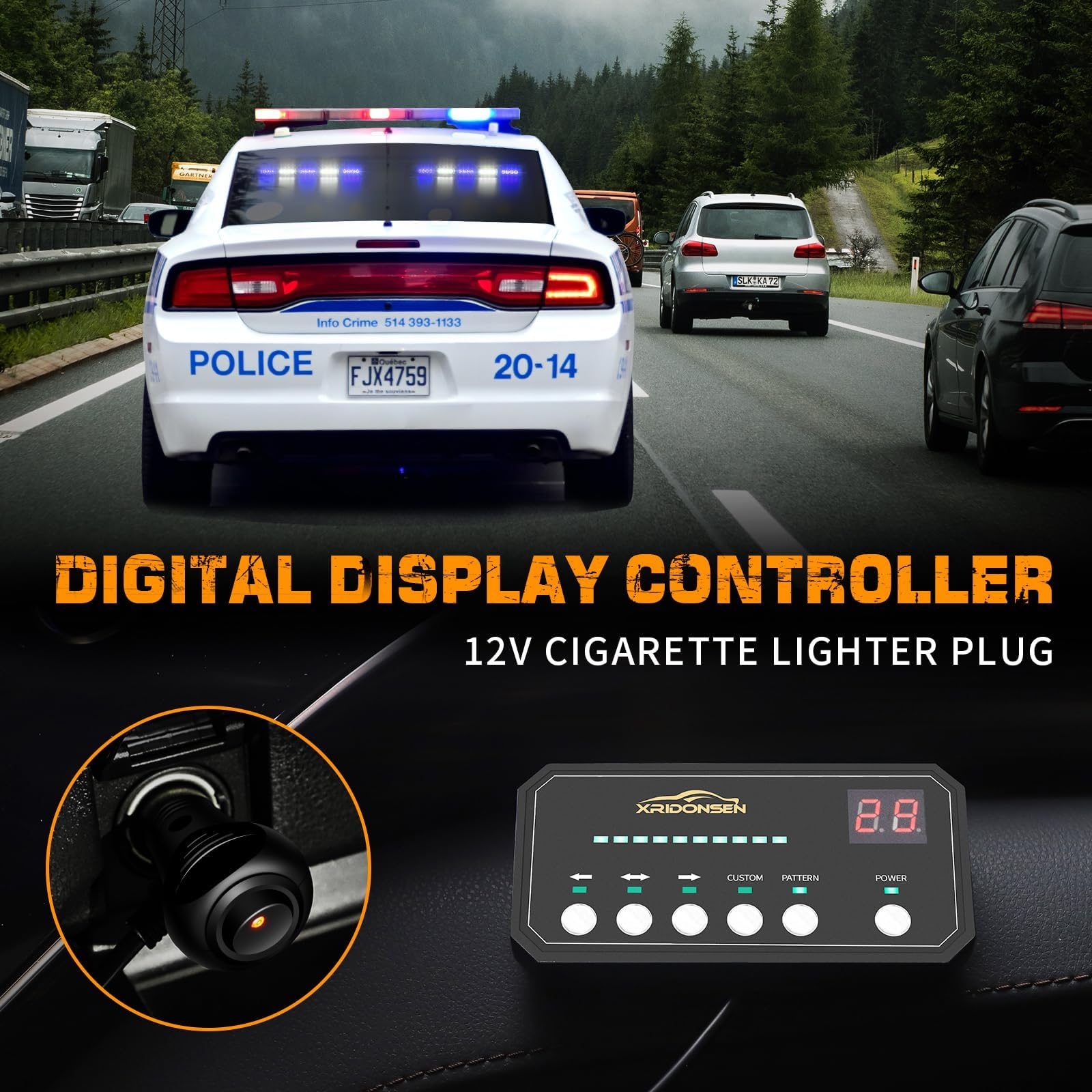 XRIDONSEN 2x 17 inch Blue White Emergency Dash Strobe Lights Bar 40 LED Interior Front/Rear Windshield Lights Safety Flashing Warning Hazard w/Suction Cups for Police Firefighter Vehicles Trucks Car