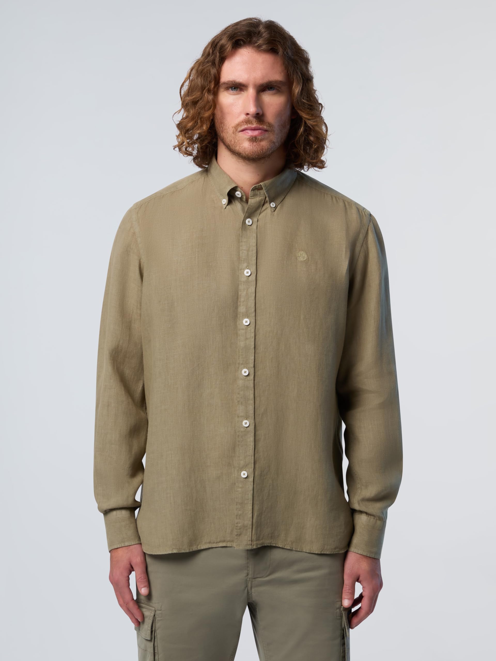 NORTH SAILS Camicia Uomo in Lino European Flax™ con Bottoni in Corozo