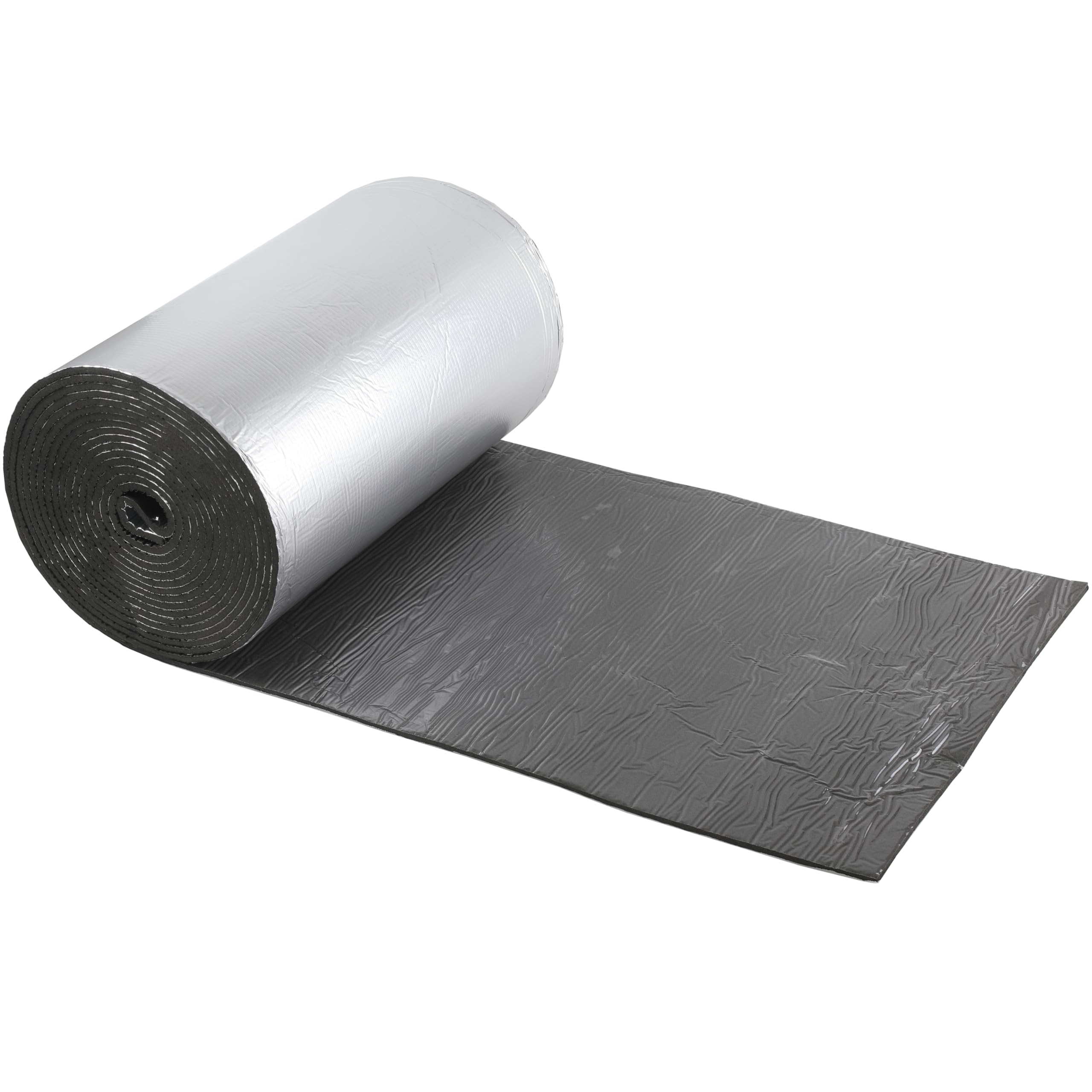 Pamatio 10m x 50 cm(5㎡) Insulation Soundproofing Mat, 5mm Thick Radiator Insulation Foil Reflector, Self-Adhesive Aluminium Foil Sound Deadening Roll for Roofs, Van