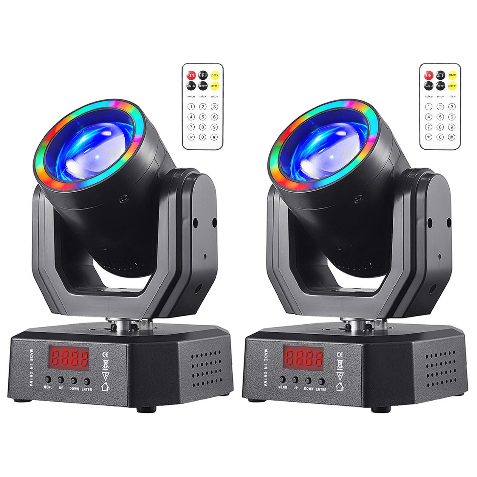 2Pack de luces de cabeza móvil para iluminación DJ Mini Moving Head Led Proyector Luz de escenario para fiesta
