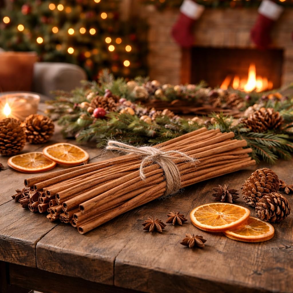 NaDeco Deko-Zimtstangen 40 cm aus Indonesien – 0,5 kg oder 1 kg – Natur-Zimtstangen für Weihnachtsdeko, Adventskranz, Basteln & DIY – Zimtstangen groß, unbehandelt, Nicht essbarㅤ1 kg