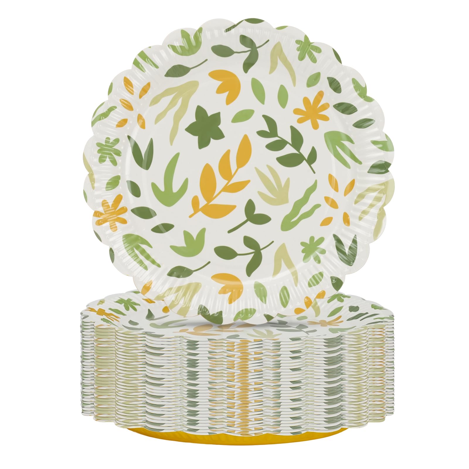 Paper Plates 8.5 Inch/22 cm, 30 Pack Disposable Round Dinner Plates