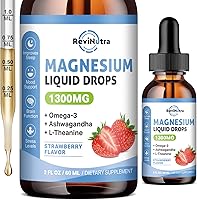 Vista 1 de Triple Magnesium Complex Liquid Drops, 1300mg Magnesium Glycinate, Taurate & Citrate with Omega3, L-Theanine, Ashwagandha, Potassium, D3, B6, B12