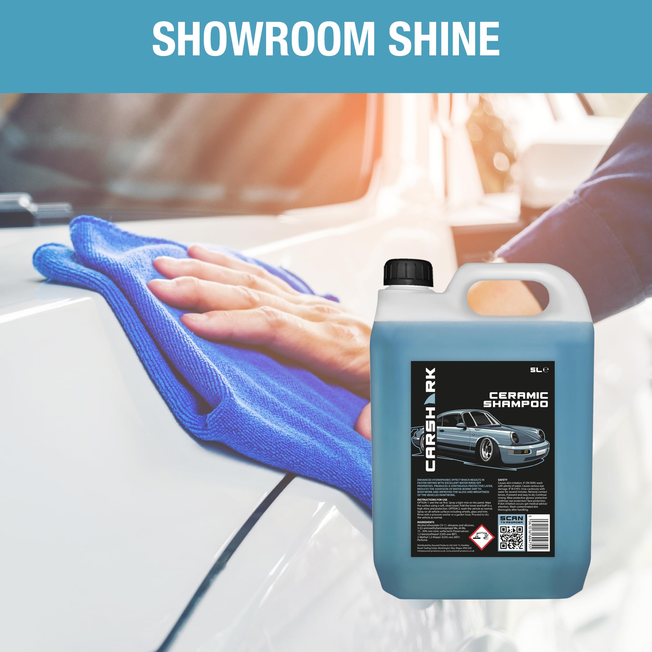 Ceramic Shampoo 5L – Keramik Auto Shampoo mit hydrophobem Effekt, Glanzverstärker Autoshampoo, wasserabweisende Fahrzeugwäsche für Lackpflege & Autoaufbereitung