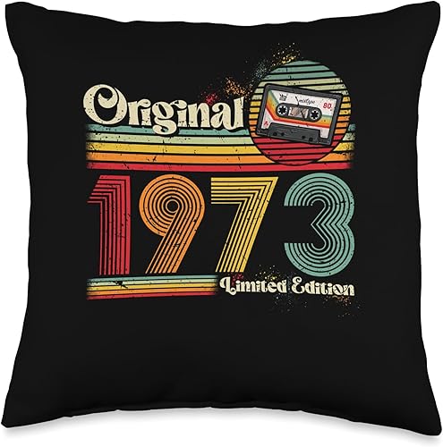 1973 Vintage Birthday Retro Limited Edition Men Woman Gift Throw Pillow, 16x16, Multicolor