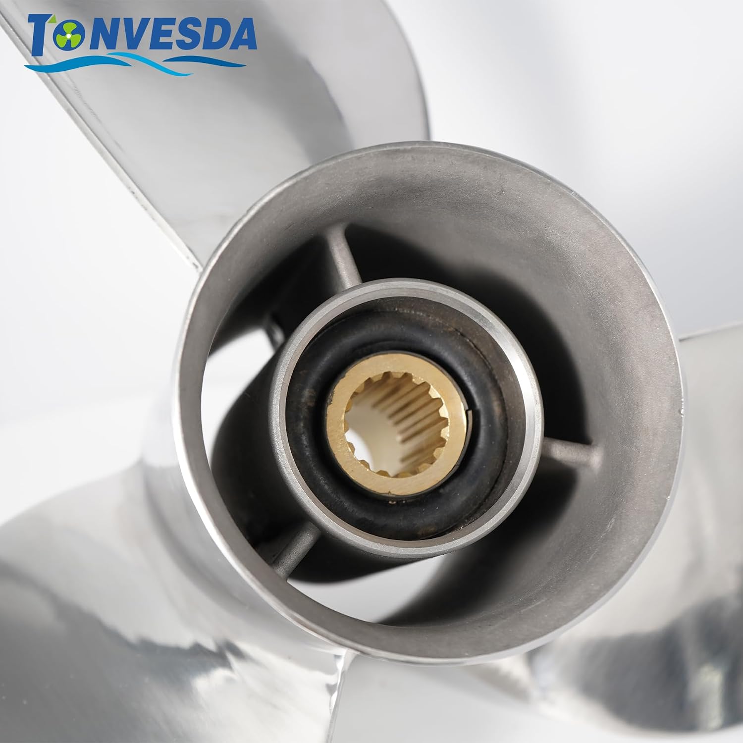 Upgrade 13 x 19 Stainless Steel Outboard Propeller for Yamaha Engines 50-130 HP,15 Spline Tooth,RH