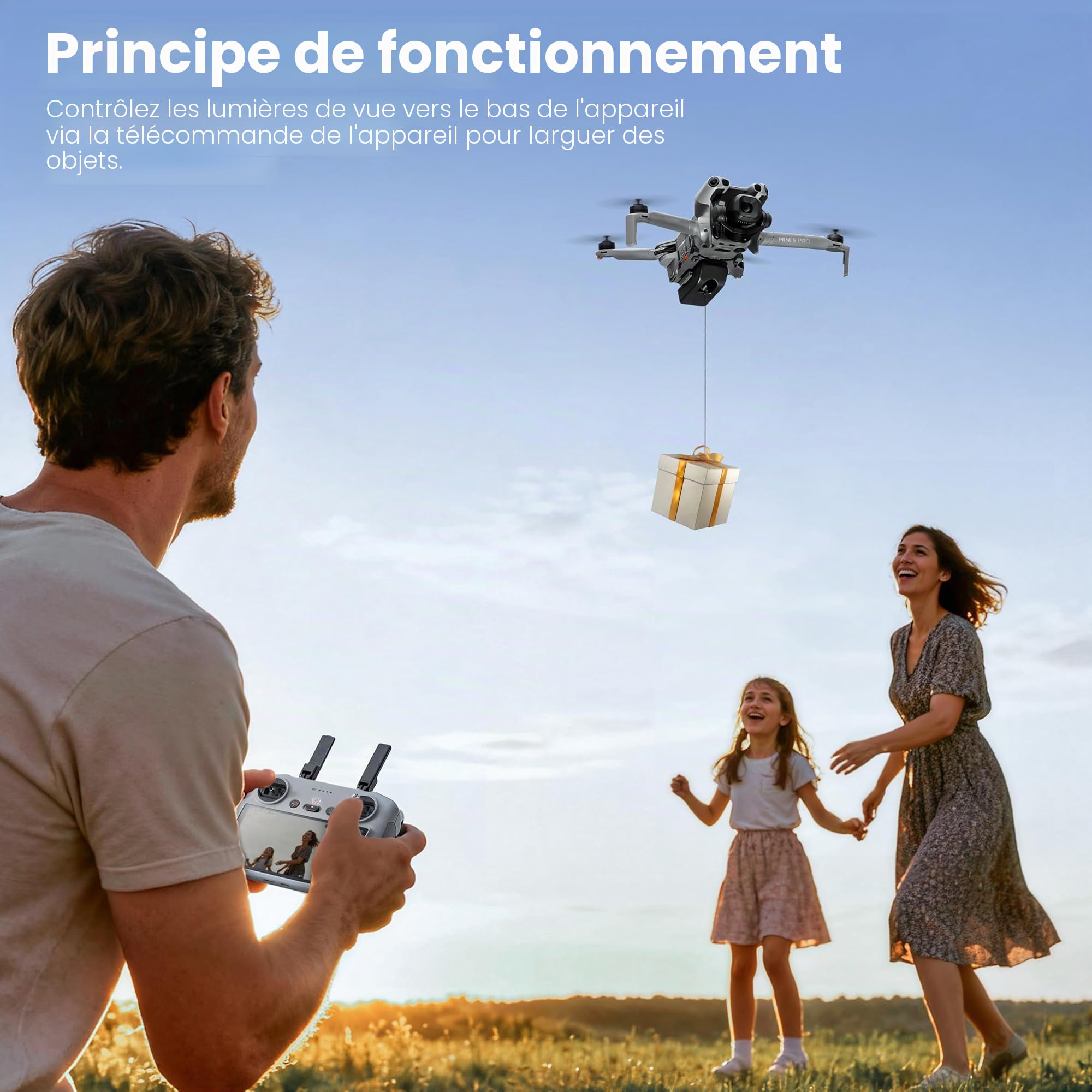 STARTRC Système d'éjection d'air de drone pour DJI Mini 5 Pro, dispositif de décharge utile/livraison/transport pour accessoires DJI Mini 5 Pro