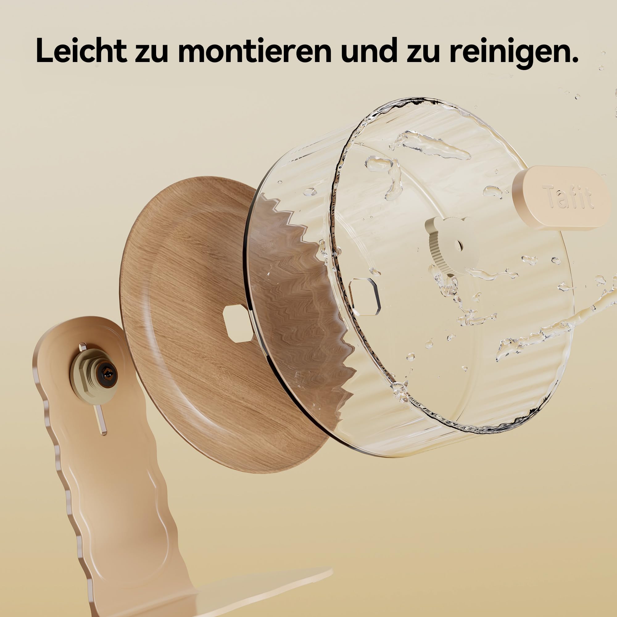 Silent Hamsterrad 22 cm mit Holzoptik-Rückwand – Höhenverstellbares, leises Laufrad mit Doppellagern für Zwerghamster, Mäuse, Igel & Kleintiere (Warmbraun)