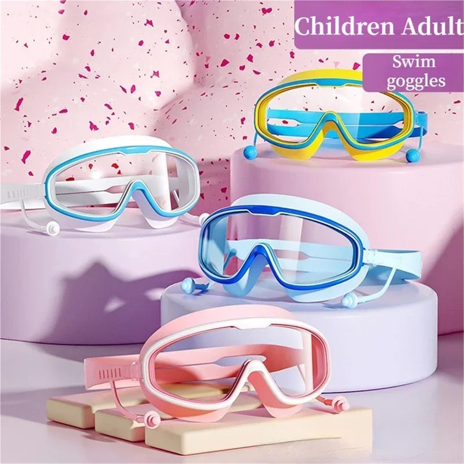 Occhialini da nuoto con montatura grande Per Sport | For adulti e bambini Occhiali da nuoto antiappannamento Occhiali da nuoto HD impermeabili Attrezzatura da nuoto
