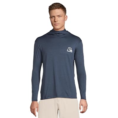 Quiksilver DNA Logo Surf Long Sleeve Hooded Surf T Shirts Men