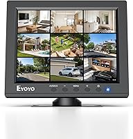 Vista 1 de Eyoyo Monitor de cámara de seguridad de 8 pulgadas, 1024 × 768 4:3 mini pantalla LCD CCTV Monitores pantalla con HDMI VGA BNC AV USB, monitor