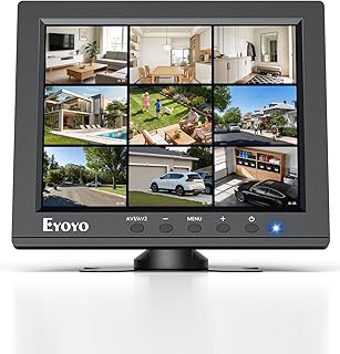 Eyoyo 8" Security Camera Monitor, 1024×768 4:3 Mini LCD Screen CCTV Monitors Display with HDMI VGA BNC AV USB, Small Video Monitor for PC, NVR, Raspbery Pi, RV & Kitchen, Built-in Speakers