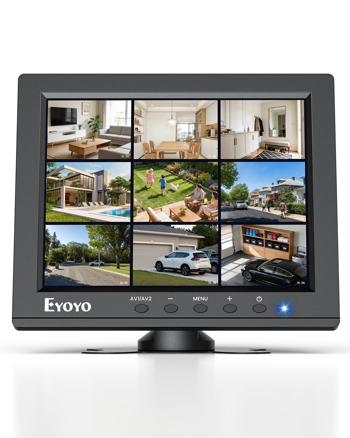 Eyoyo 8 Inch HDMI Monitor 1024x768 Resolution Display Portable 4:3 TFT LCD Mini HD Color Video Screen Support HDMI VGA BNC AV Ypbpr Input for PC CCTV Home Security with Mount