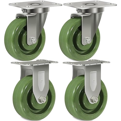 Miniatura 20 de 4 ruedas resistentes de 1.5 pulgadas, soporte de acero inoxidable para horno de alta temperatura, juego de 4 con capacidad de hasta 2800 libras