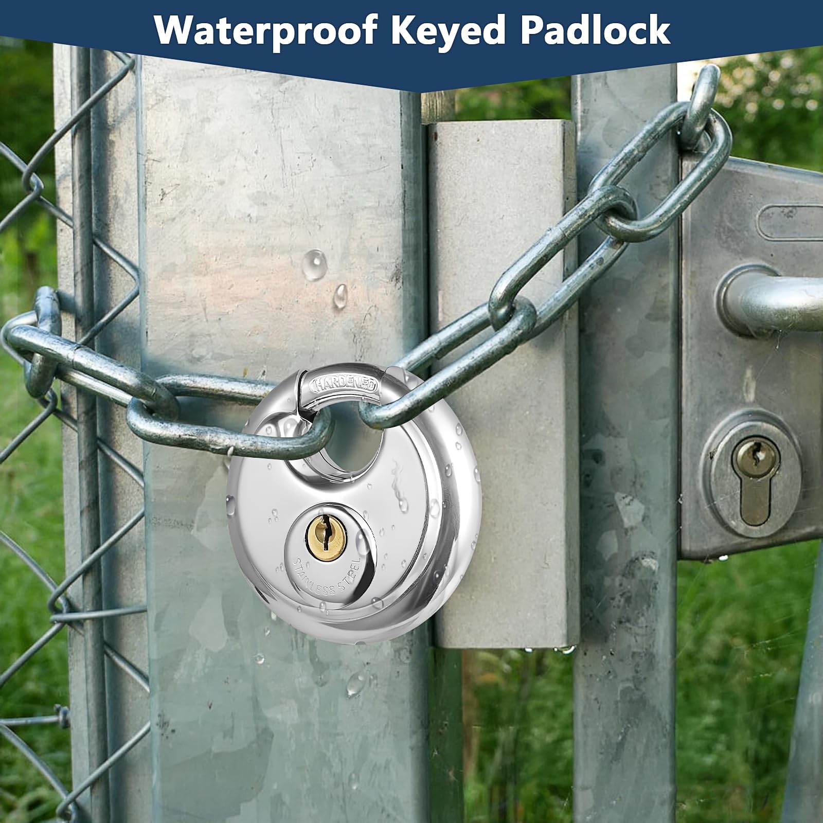 6x Diskus Vorhängeschlösser Gleichschließend - Edelstahl Wasserdicht 3/8 Zoll