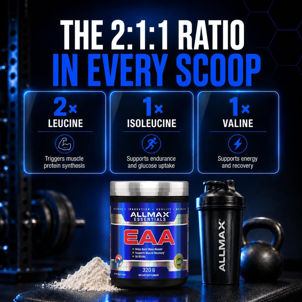 ALLMAX EAA Powder, Unflavored, 320 g, 30 Servings image 4