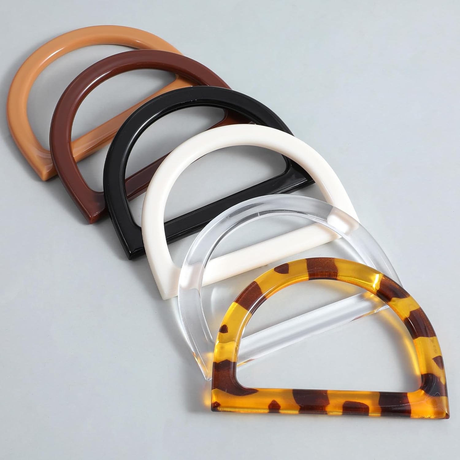 24 Pack D Shape Purse Handles, 6 Colored Handbag Handles Replacement for Handmade Crochet Bag Summer Beach Straw Bag DIY Supplies - Image 5