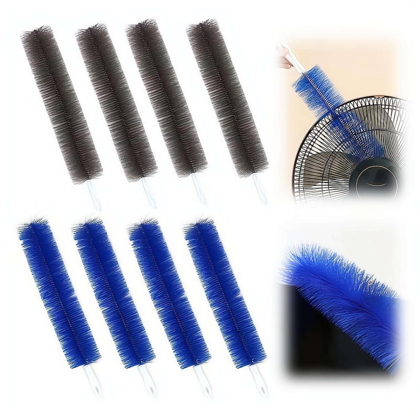 WYLFYJP Bendable Microfiber Head Upgrade Fan Cleaning Brush, Household Dusting(Blue+gray)