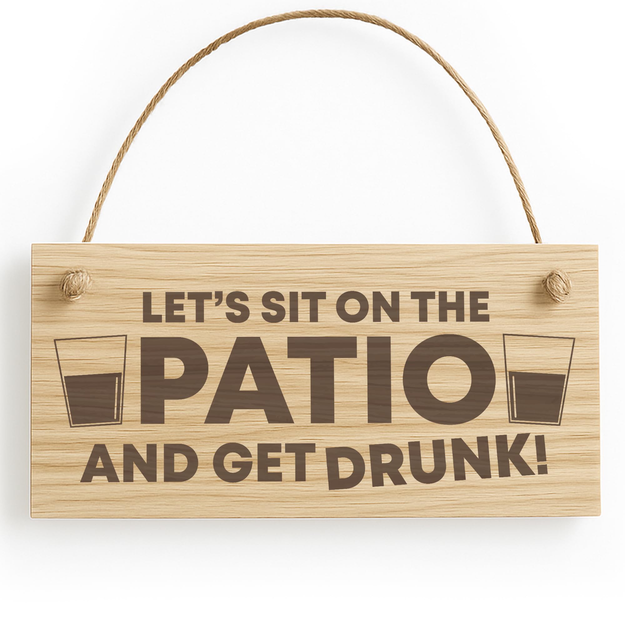 Red Ocean Lets Sit Shabby Chic Engraved Signs Garden Shed Plaques Alcohol Gifts Friendship Gift Gin Wine Gift