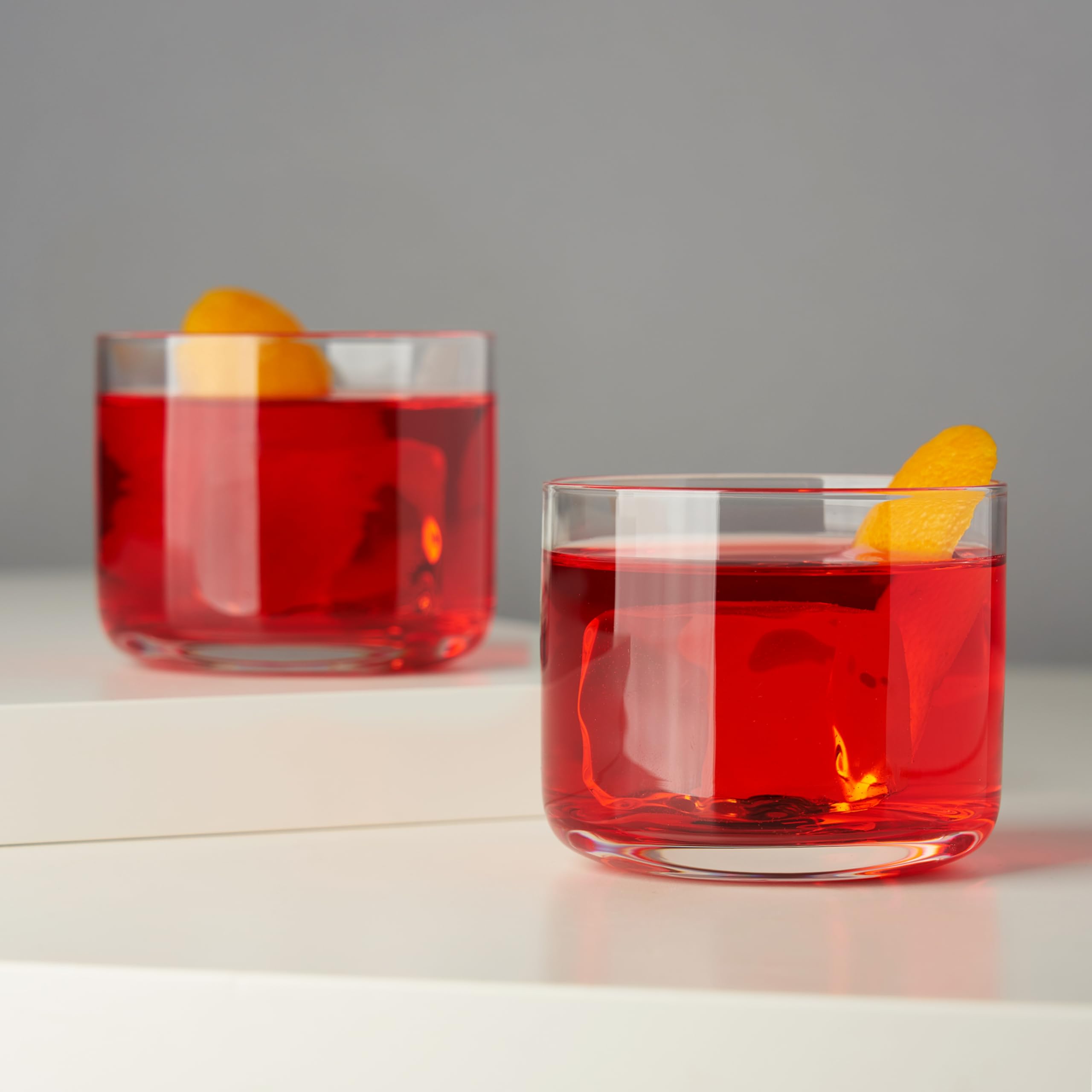 Viski Kryształowe kubki Negroni zestaw 2 sztuk, bezołowiowe szkło kryształowe premium, stylowe szklanki koktajlowe Lowball, zestaw upominkowy, 237 ml