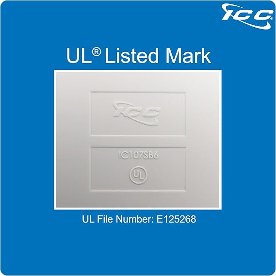ICC 6 Port Surface Mount Box in White, Works with Slim and Wide Profile Keystone Jacks (Sold Separately), Compact Outlet for Voice and Data Connections, UL Listed TAA Compliant, IC107SB6WH