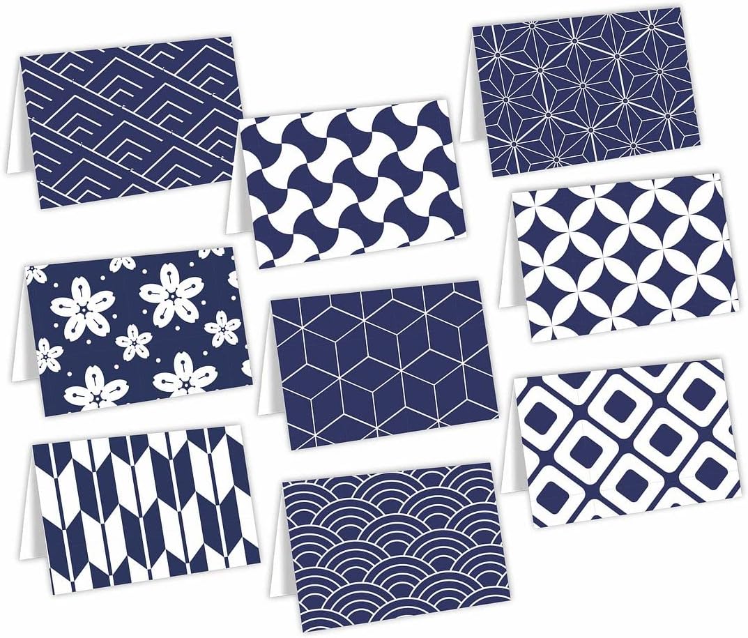 CVANU Attractive 9 Designs Greeting Cards, Blank Notecard with Envelopes for Office, All Occasion(18pcs)(3x4 inch)_c19