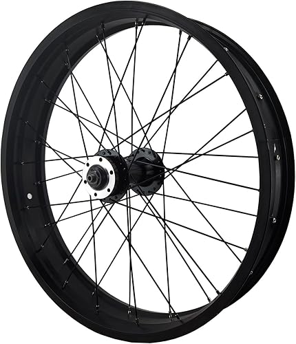 Rueda delantera de bicicleta de 20 x 4.0 pulgadas, ruedas de bicicleta de nieve, freno de disco de aleación para rueda de bicicleta de playa de 20 x