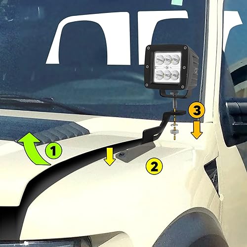 Miniatura 10 de Dasen Bisagras de capó laterales izquierdo y derecho del pilar A delantero para trabajosoportes de montaje de luz en cubo compatibles con Ford F150