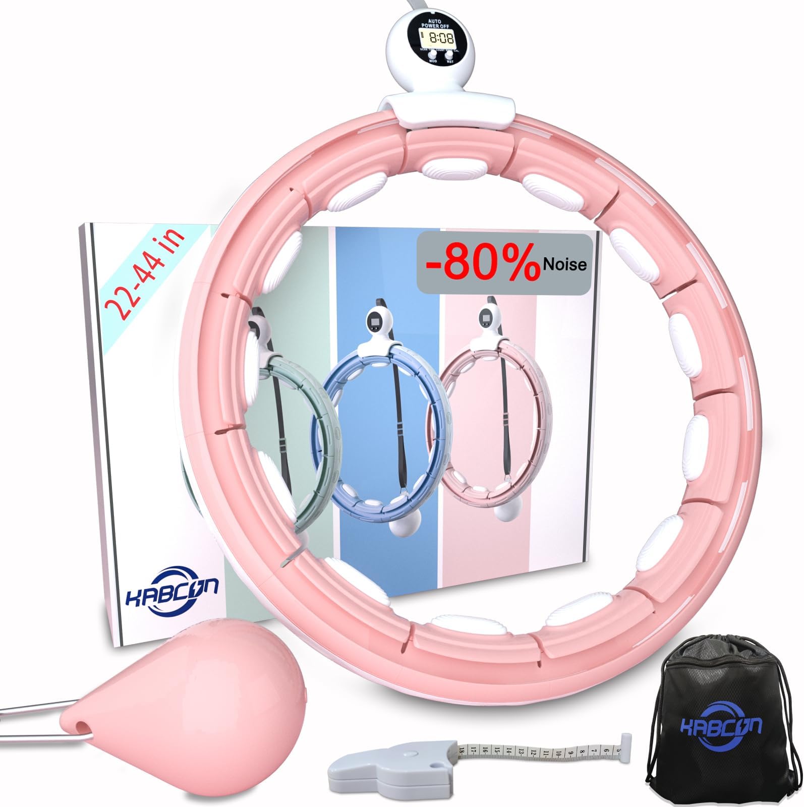 Silent Infinity Weighted Exercise Hoop Plus Size for Adults Weight Loss,16/30/32 knots Smart Fitness circle for Women/Men Fitness Aids,Fitness and Massage 2 in 1,with Weight Adjustable Spinning Ball