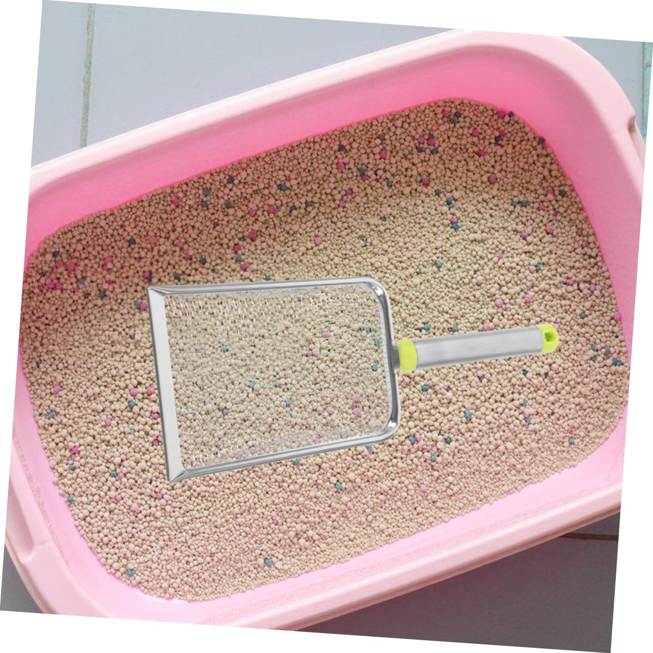 Sosoport 5pezzi Rastrello per Lettiera Acciaio Inox con Manico Ergonomico Scoop per Pulizia Lettiera Gatti con Design Ampio e Facile da Lavare Accessorio Pratico per La degli Animali