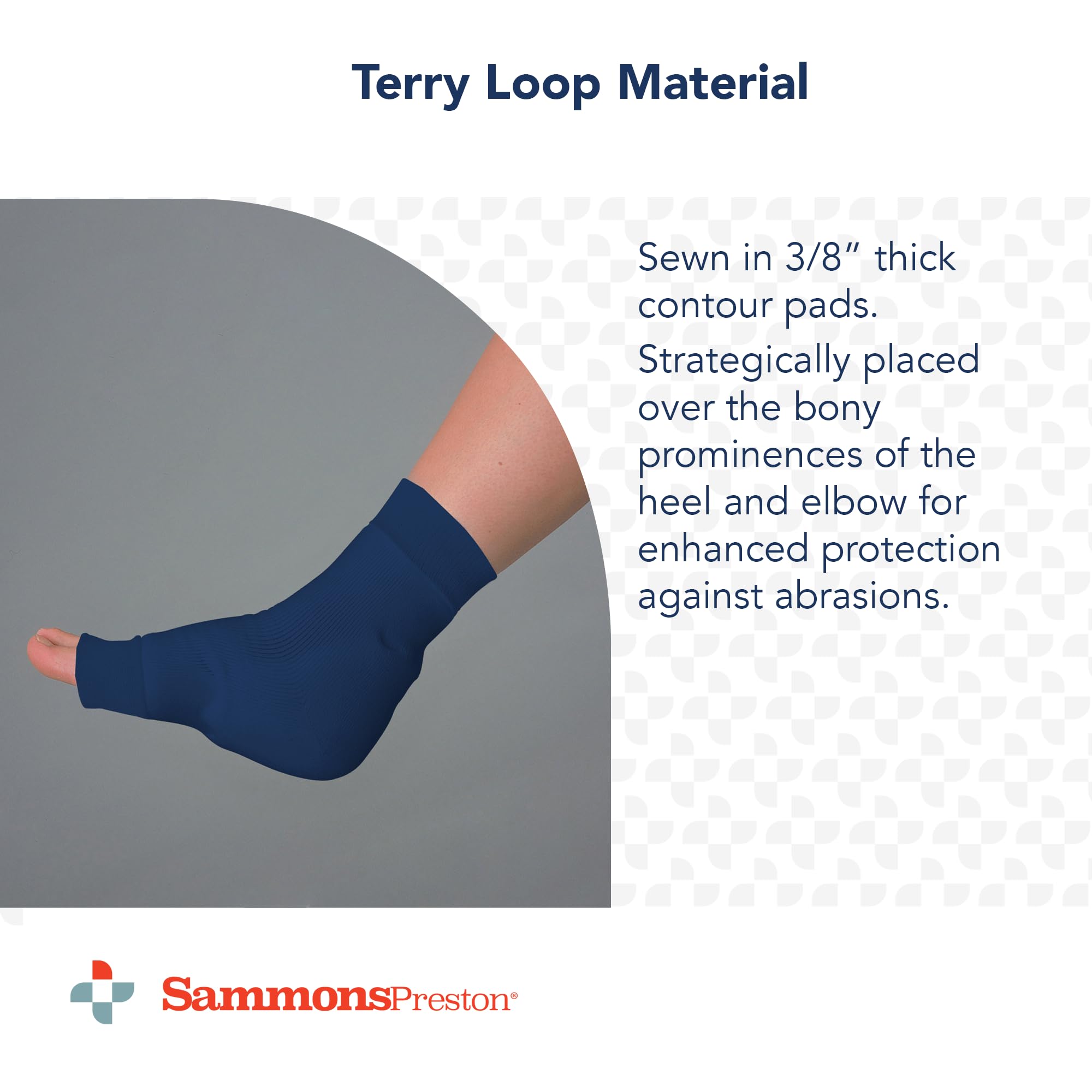 Sammons Preston Premium XXX-Large Heel/Elbow Protector, Soft Foam Pad, Dual-Purpose Cushion for Heels or Elbows, Lightweight & Non-Latex Sleeve, Skin-Friendly Terry Fabric, Sold in Pairs