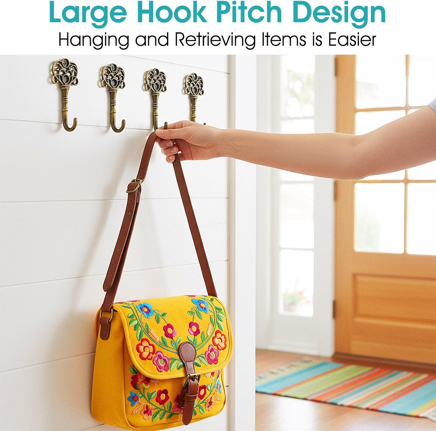 30 PCS Vintage Wall Hooks - Decorative Wall Hooks Vintage Style with Antique Bronze Finish, Metal Coat Hangers with Screws for Home Organization and Rustic Decor - Image 4