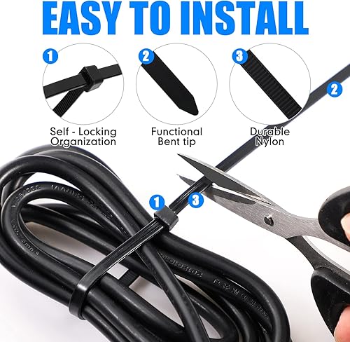 Miniatura 4 de 3000 piezas bridas para cables resistentes a granel, bridas de nailon autobloqueantes para plantas, jardinería, agricultura, rejilla, valla de pared