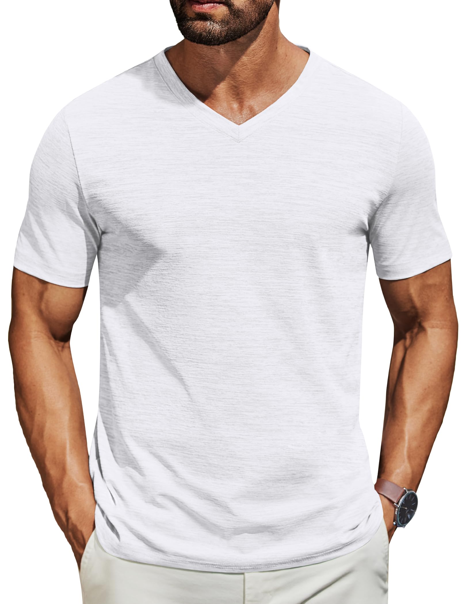 COOFANDY Men's T Shirts Short Sleeve Classic V Neck T-Shirt Casual Summer Basic Tee Shirt