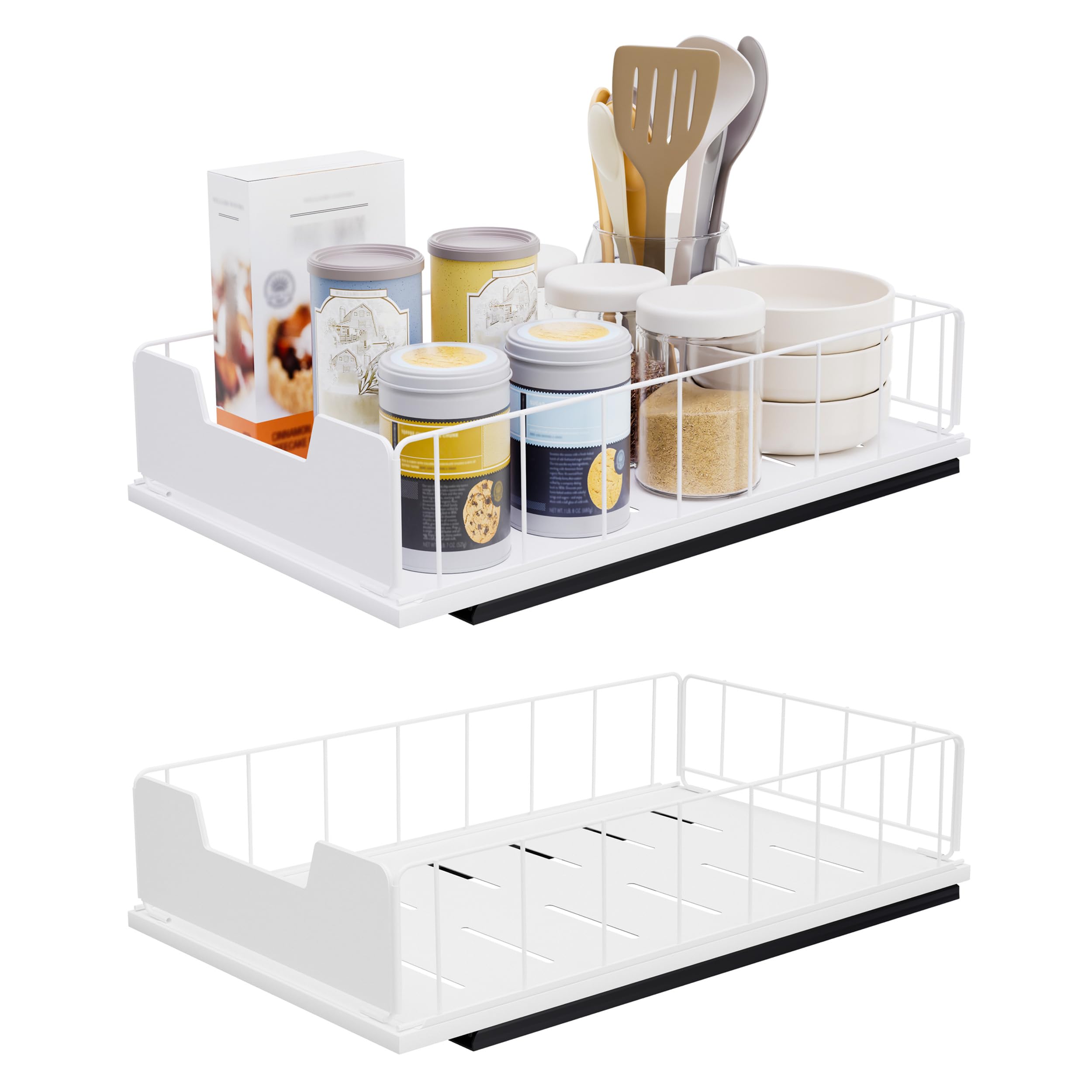 Cajones de almacenamiento extraíbles OUTBROS OKLCL03WS-2 crema de 40x25x10,5 cm, pack de 2