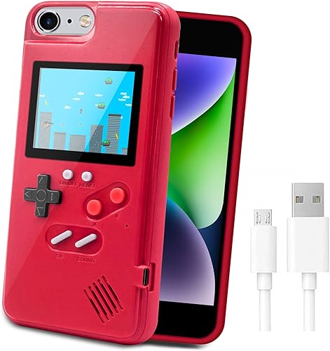 Miniatura 21 de LucBuy Funda de consola de juegos compatible con iPhone 6Plus/6s Plus/7Plus/8Plus, funda protectora retro autoalimentada con 36 juegos pequeños,