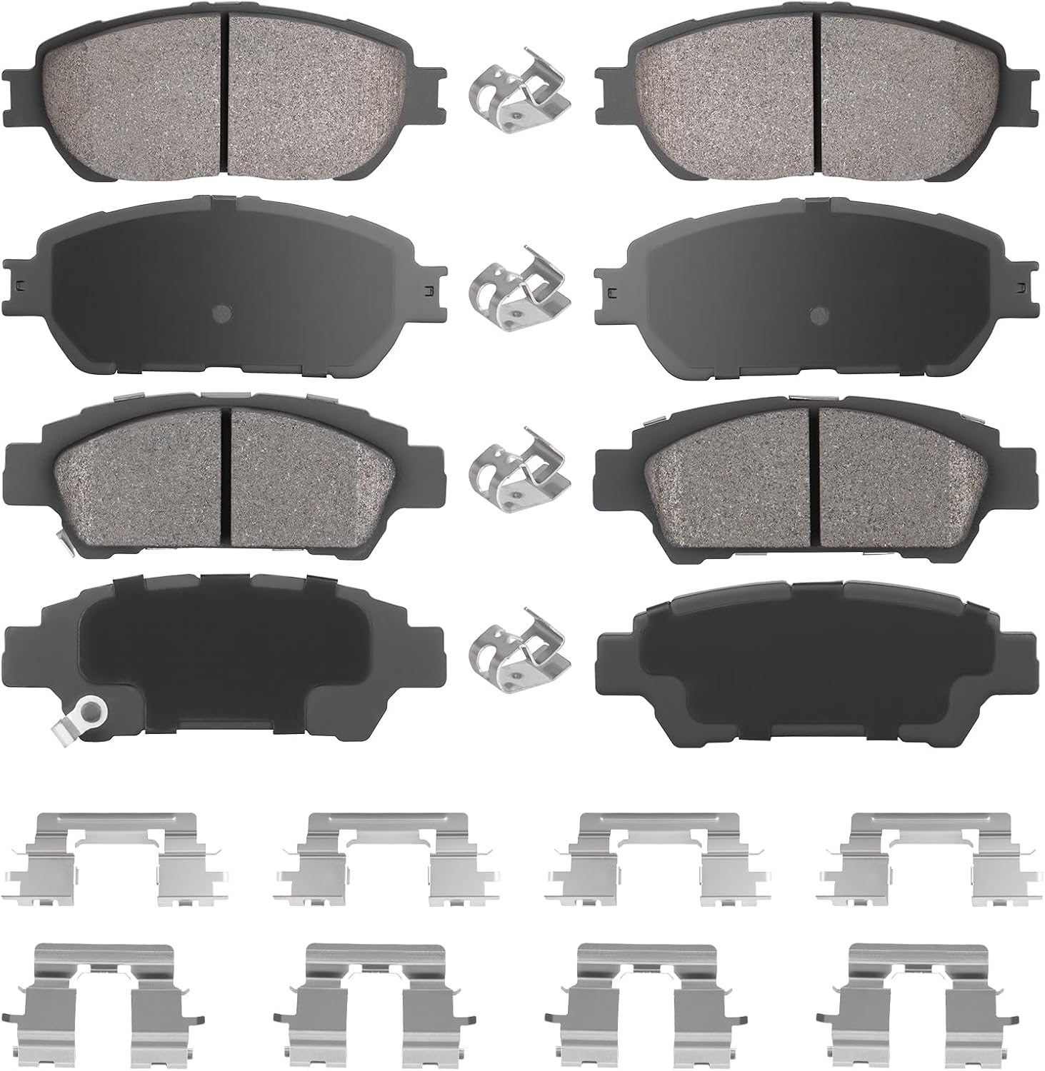Front & Rear Semi-Metal Disc Brake Pads Set for Toyota Sienna 2004-2010, 8PCS