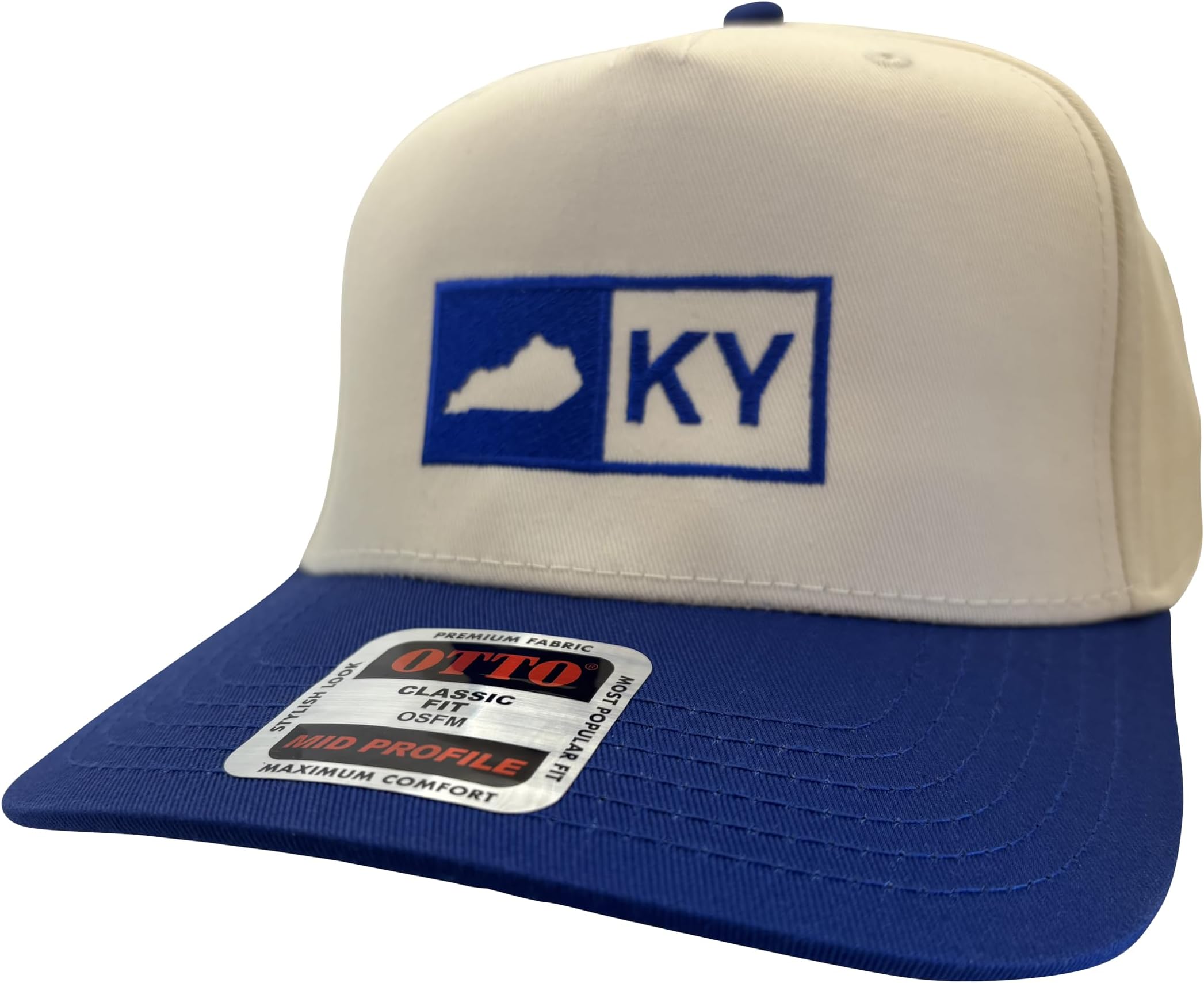 Kentucky Baseball Cap, Tan and Royal Blue, Adjustable Snapback