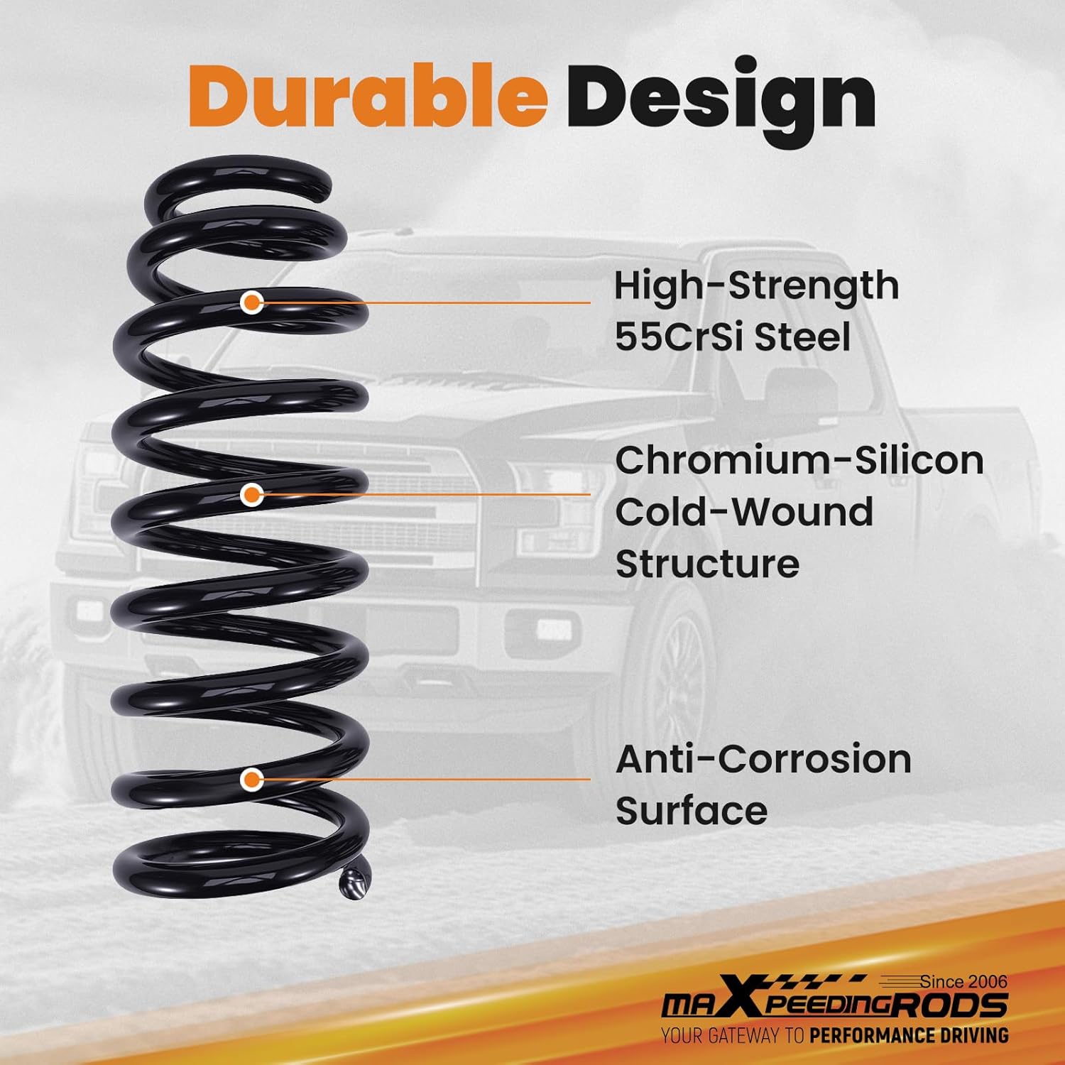 maXpeedingrods 3” Front Lowering Spring for Ford F-150 2WD 2015-2020, Drop Coils Spring Kit