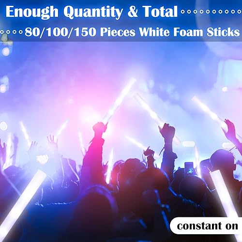 Miniatura 5 de Yinder 120 barras luminosas LED, bastones de luz de 18.9 pulgadas con 3 modos de luz intermitente para luces de escenario de conciertos, bodas,