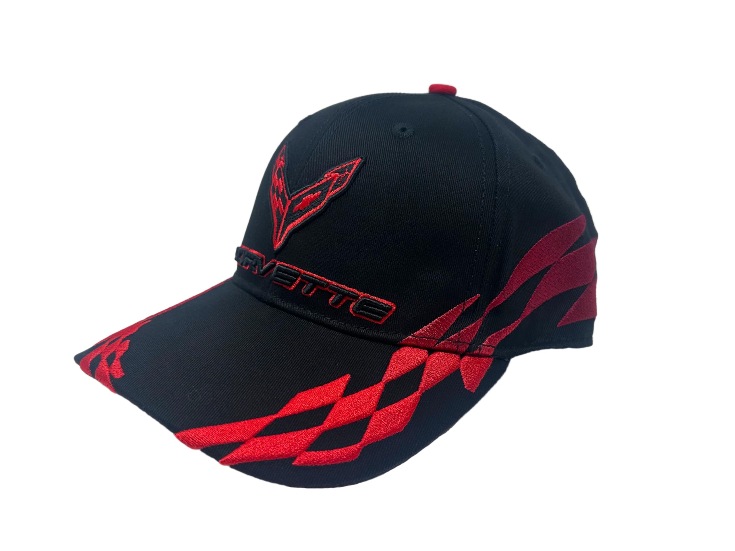 Sr1 Performance Unisex Red/Black C8 Corvette Bad Vette Hat - Adjustable 3-D Embroide Cap - Officially Licensed By Gm, One Size
