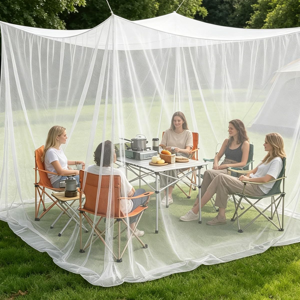 Mosquitera Grande Exterior/Interior, Mosquitera 300 x 300 x 250 cm,Redes antimosquitos, Mosquiter Grande, Malla Fina y Duradera, Mosquiter Cama Matrimonio, 220 Malla, Mosquiter Exterior (Blanco)