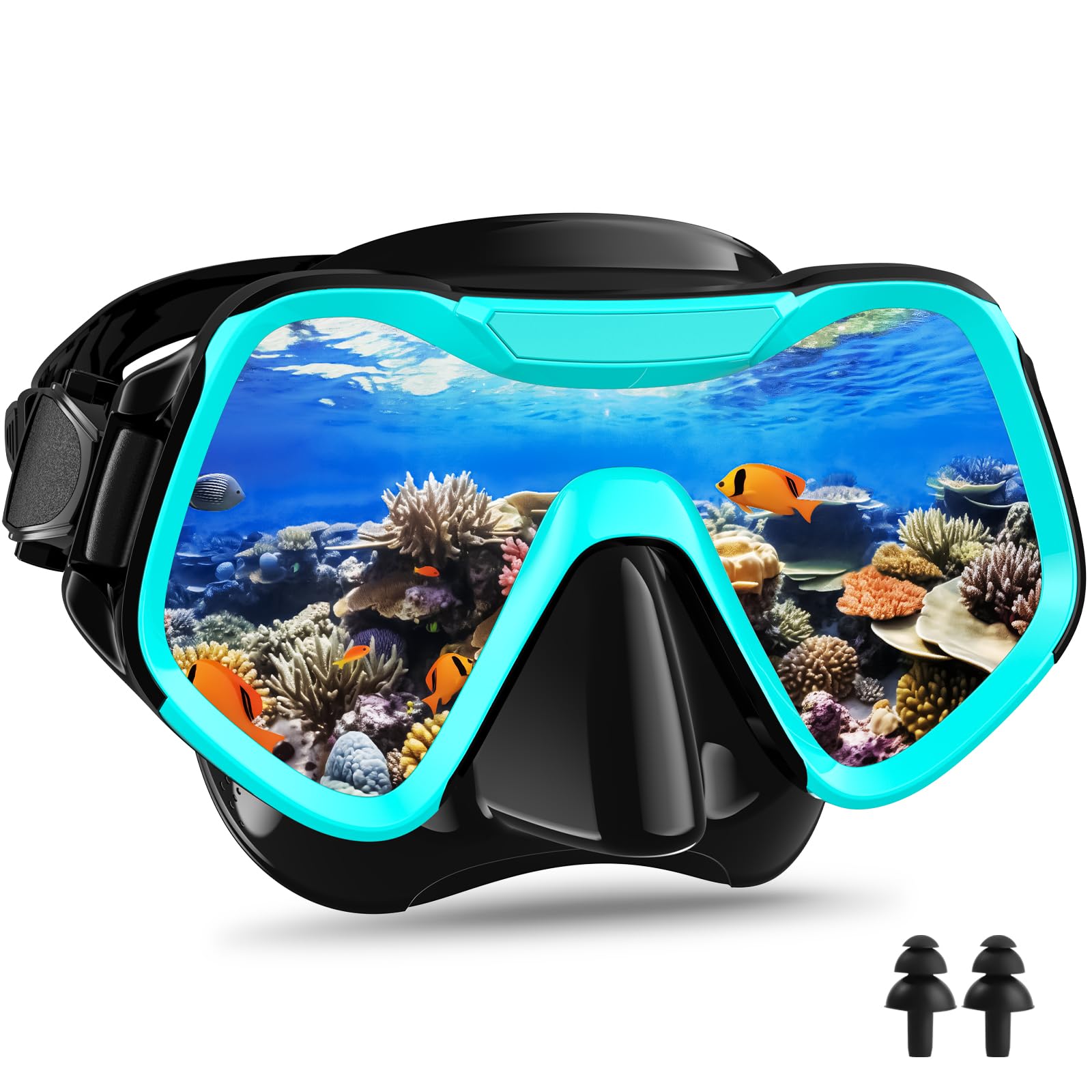 Arlierss Gafas Buceo Adulto, Mascara Buceo para Mujer Hombre, Máscara de Buceo para Adultos, Vidrio Templado con Visión Panorámica Máscara de Esnórquel para Buceo y Natación