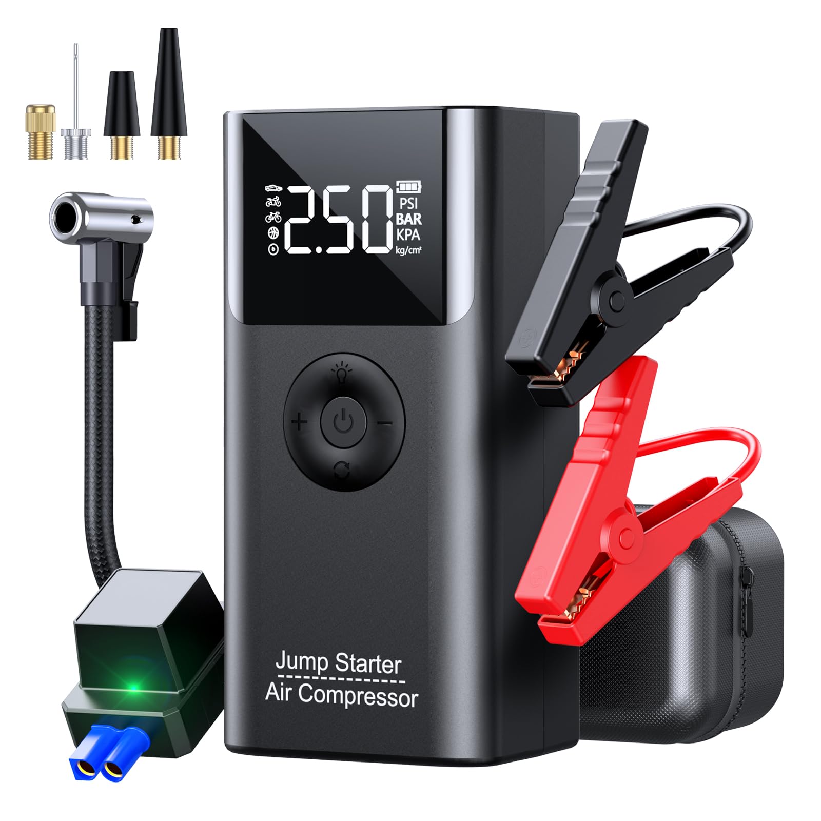 Jump Starter with Air Compressor LERTIN 2500A 150PSI Portable Car Battery Jump Starter Pack 12V Jump Box with